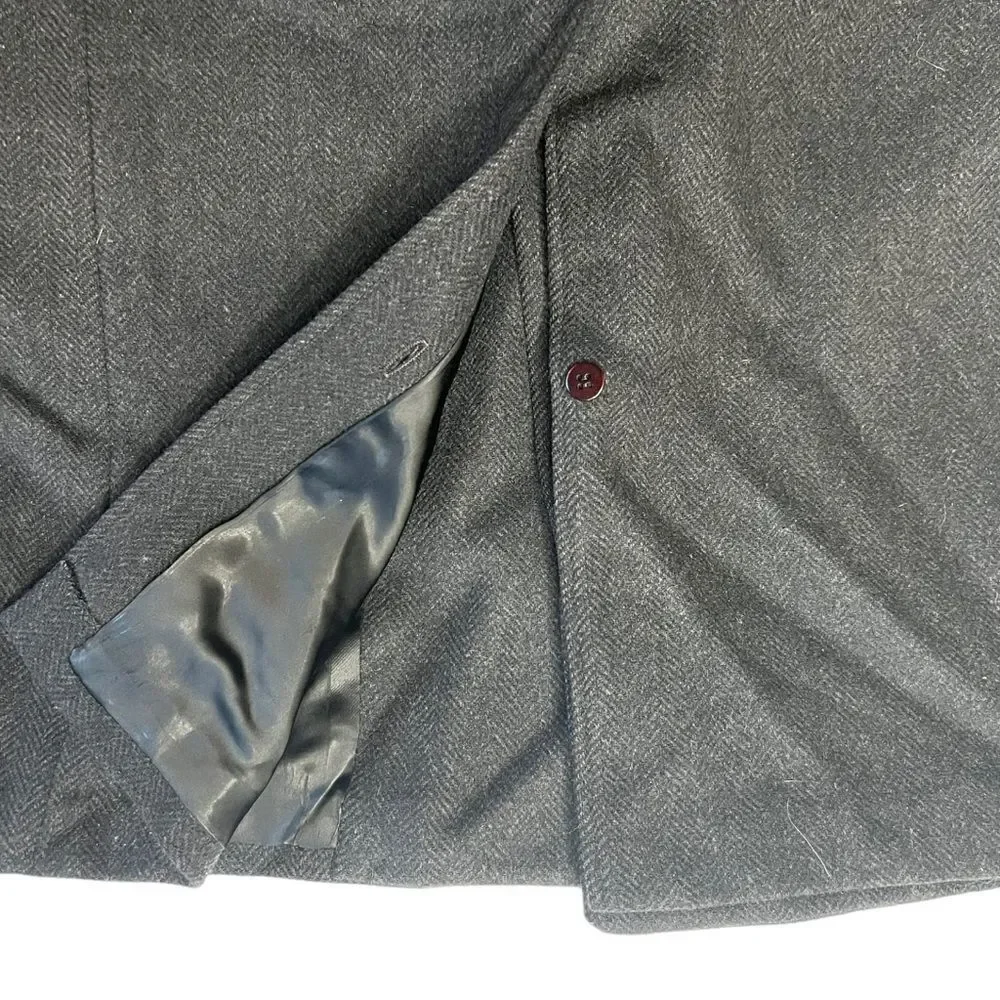 VTG Amalgamated Clothing Union Made Gray Men’s Wool Houndstooth Overcoat Medium